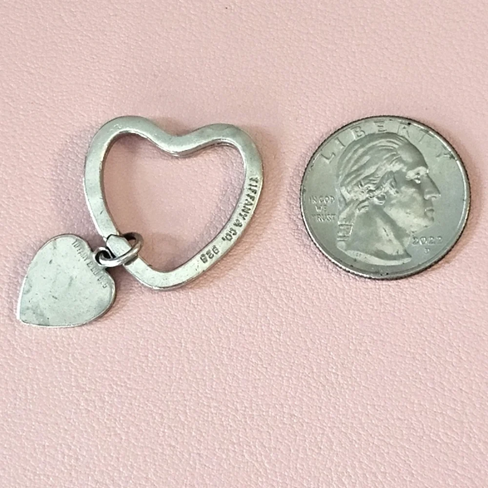 💖 Tiffany & Co. Sterling Silver 925 Heart Key Ring & Vintage Heart Charm 💖